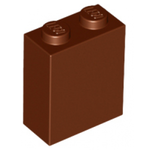 Steen 1x2x2 met nophouder aan de binnenkant Reddish Brown